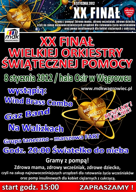 XX Fianł Wielkiej Orkiestry Świątecznej Pomocy w Wągrowcu